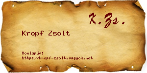 Kropf Zsolt névjegykártya